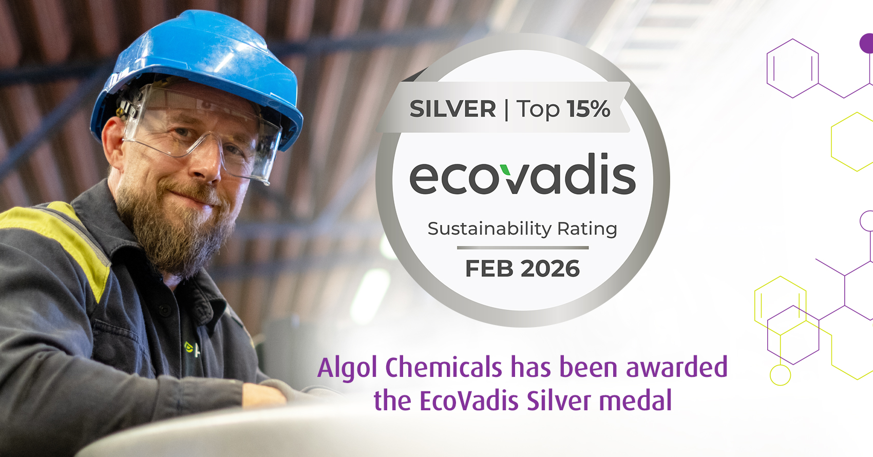 Algol Chemicals has been awarded the EcoVadis Silver medal